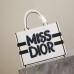 Elegant Dior Book Tote - White and Blue Design