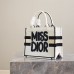 Classic Dior Book Tote in White with Signature Branding