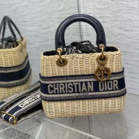 Replica Medium Lady Dior Bag Rattan - Free shippping