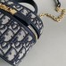 Stylish Replica Dior Caro Mini Vanity Case with leather strap