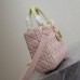 Small Lady Dior bag replica with latte cannage stitching