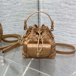 Replica Dior Caro Nano Bucket Bag Brown - Top qualirt replica dior bags