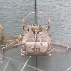 Replica Dior Caro Nano Bucket Bag Pink - Top qualirt replica dior bags