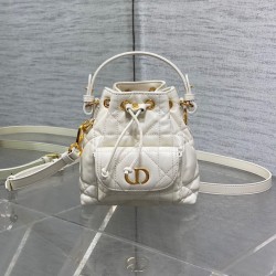 Replica Dior Caro Nano Bucket Bag White - Top qualirt replica dior bags