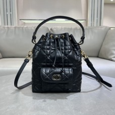 Replica Small Dior Caro Bucket Bag Black - Top quality replica dior bags