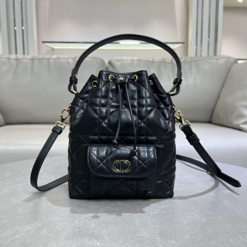 Replica Small Dior Caro Bucket Bag Black - Top quality replica dior bags