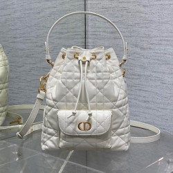 Replica Small Dior Caro Bucket Bag White - Top quality replica dior bags